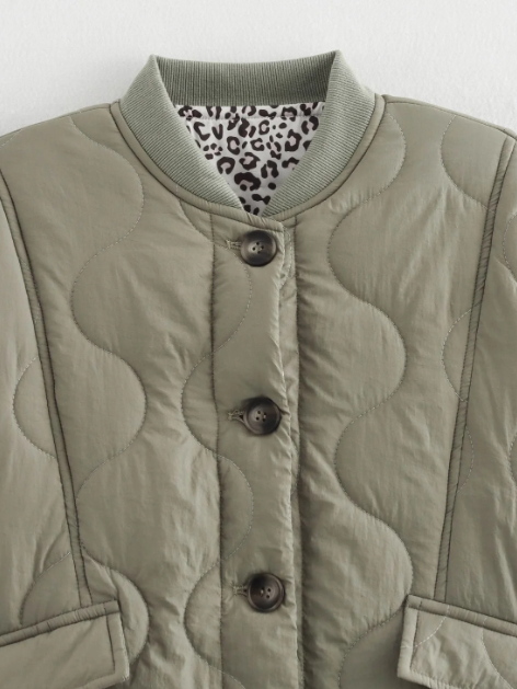 Manteau à Doublure Imprimé Léopard Femme