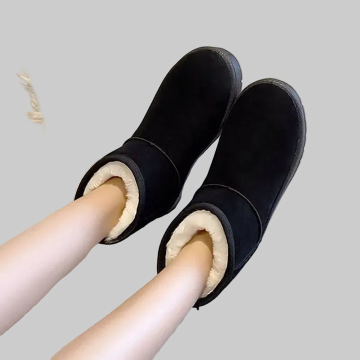 Bottes de Neige Femme Imperméables à Plateforme Doublées avec Zip Latéral