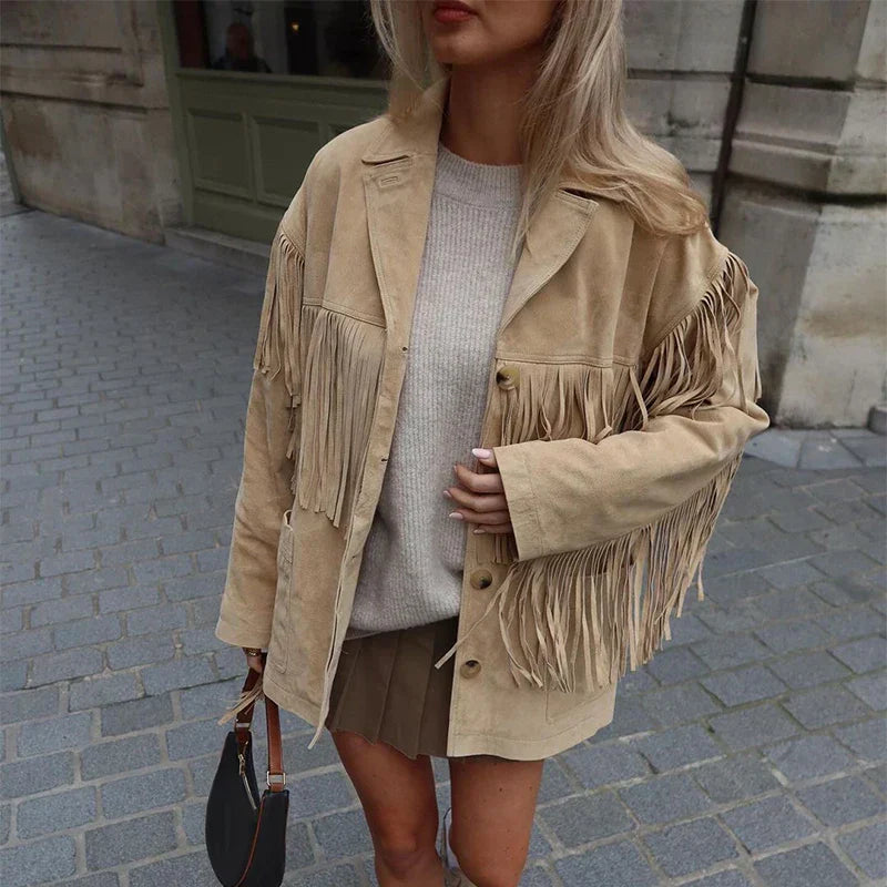 Everard | Veste en daim à franges pour femmes