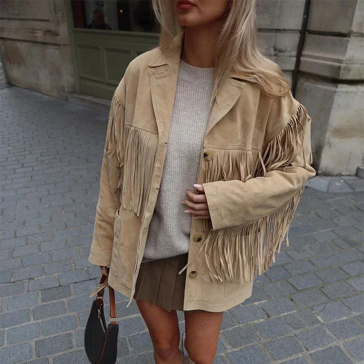 Everard | Veste en daim à franges pour femmes