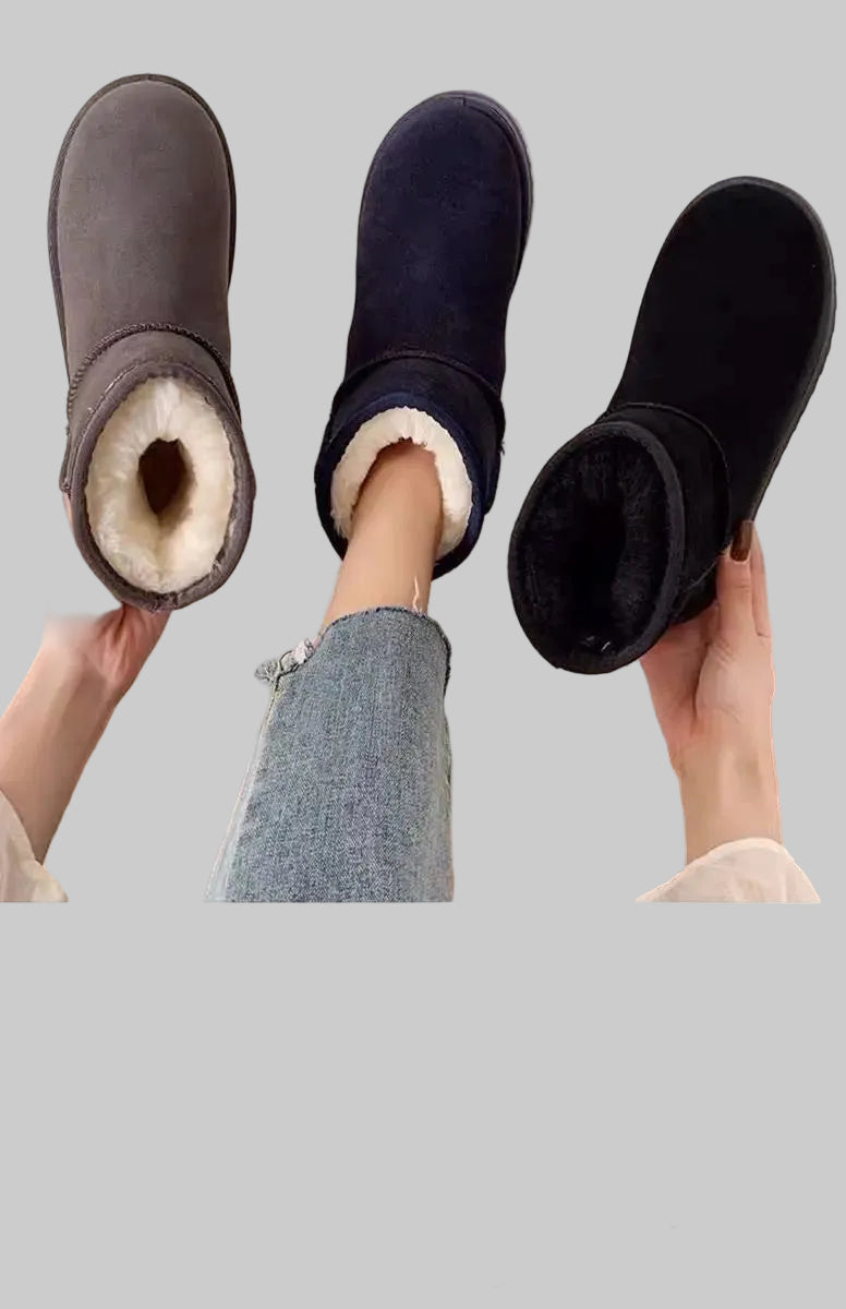 Bottes de Neige Femme Imperméables à Plateforme Doublées avec Zip Latéral