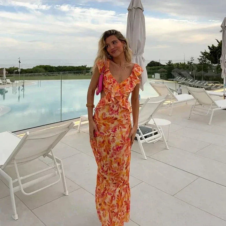 Faustine | Robe longue fleurie pour femmes
