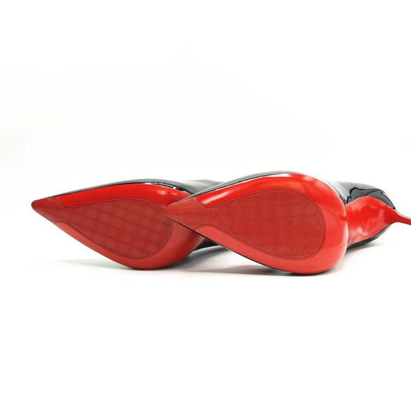 Escarpins Femme Cuir Verni Talon Aiguille Semelle Rouge