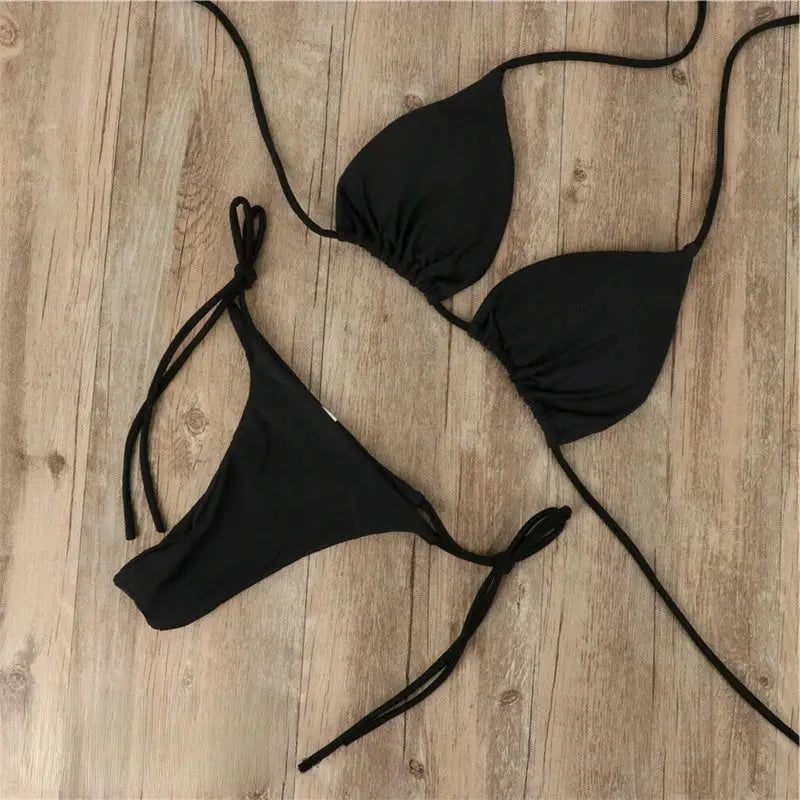 Mélina | Maillot de Bain pour Femme | Bikini Triangle, Métallique & Classique