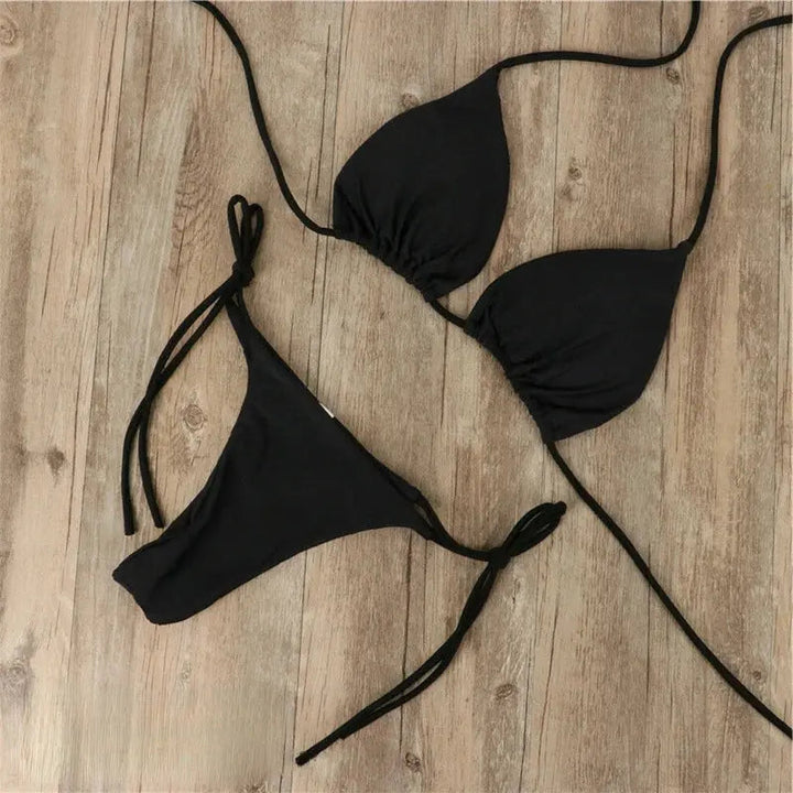 Mélina | Maillot de Bain pour Femme | Bikini Triangle, Métallique & Classique