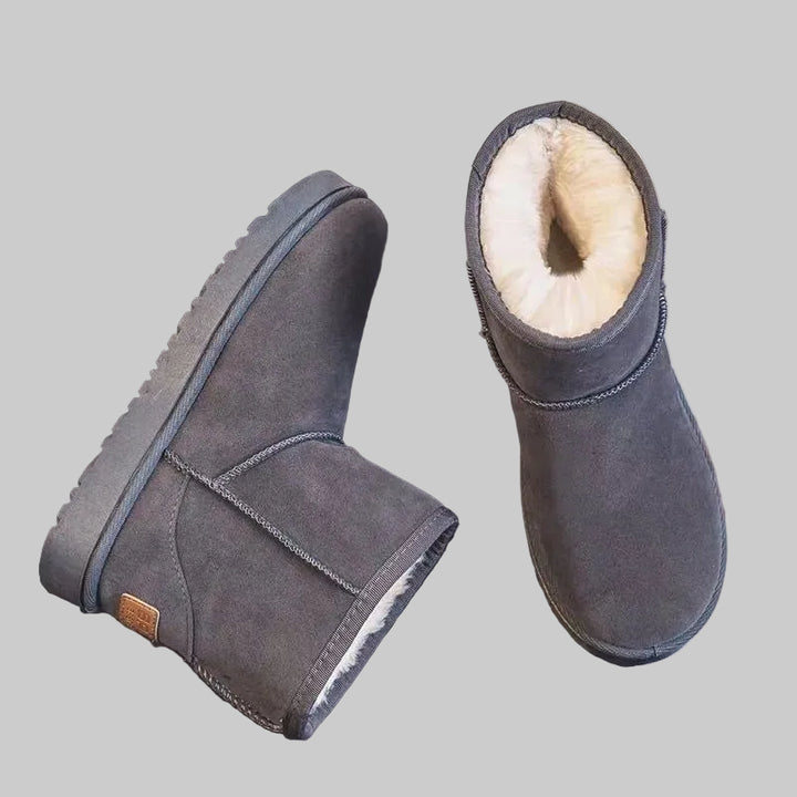 Bottes de Neige Femme Imperméables à Plateforme Doublées avec Zip Latéral