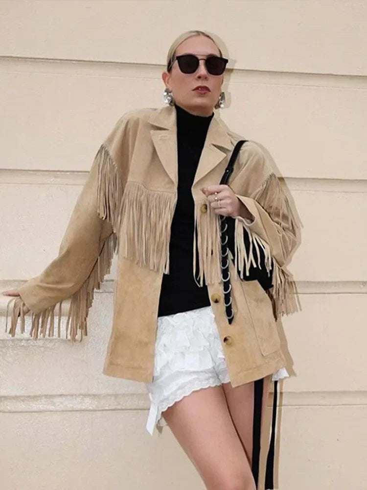 Everard | Veste en daim à franges pour femmes