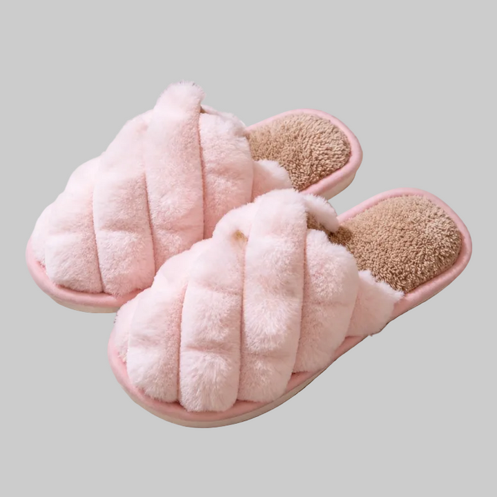 Chaussons Femme Chauds à Enfiler avec Doublure en Peluche et Semelle Antidérapante