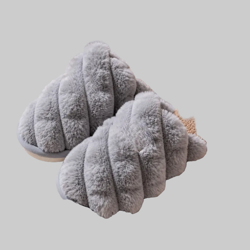 Chaussons Femme Chauds à Enfiler avec Doublure en Peluche et Semelle Antidérapante