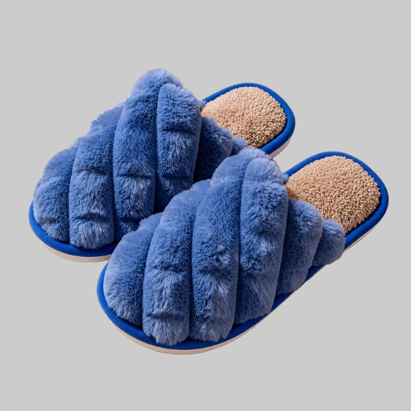 Chaussons Femme Chauds à Enfiler avec Doublure en Peluche et Semelle Antidérapante