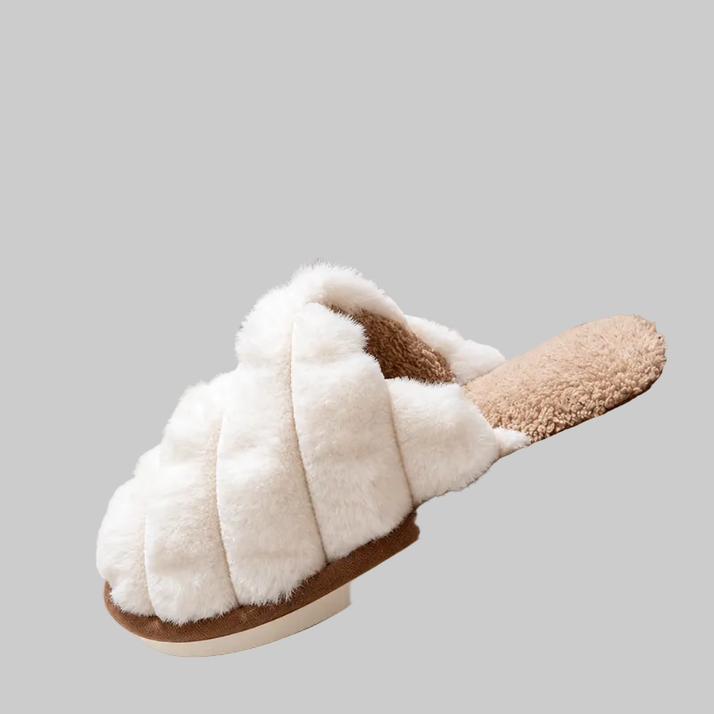 Chaussons Femme Chauds à Enfiler avec Doublure en Peluche et Semelle Antidérapante