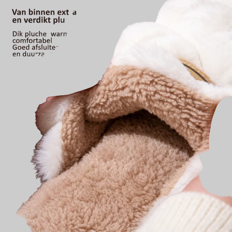 Chaussons Femme Chauds à Enfiler avec Doublure en Peluche et Semelle Antidérapante