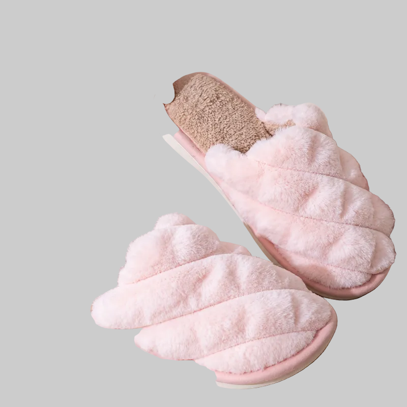 Chaussons Femme Chauds à Enfiler avec Doublure en Peluche et Semelle Antidérapante