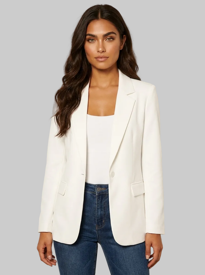 Dames Getailleerde Blazer – Elegante Pasvorm met Klassieke Revers