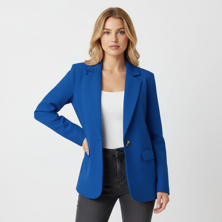 Dames Getailleerde Blazer – Elegante Pasvorm met Klassieke Revers