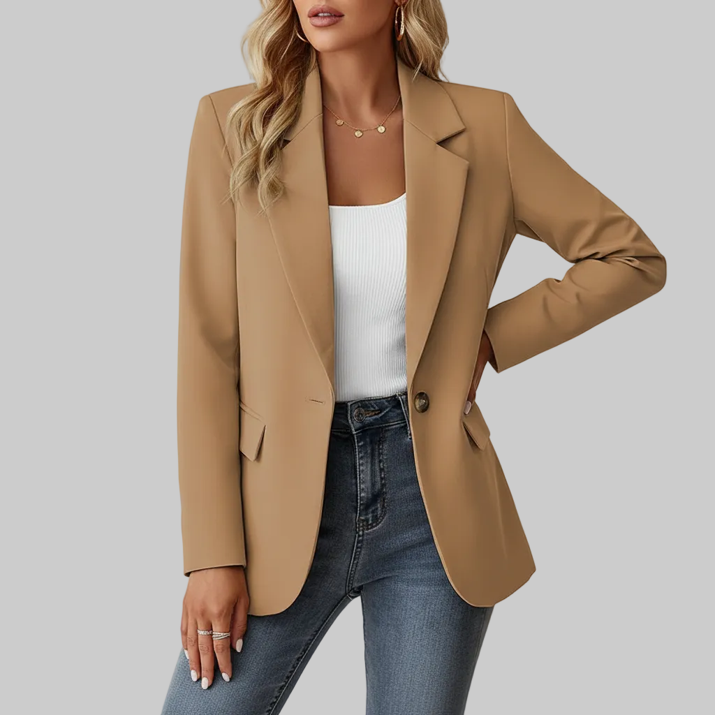 Dames Getailleerde Blazer – Elegante Pasvorm met Klassieke Revers