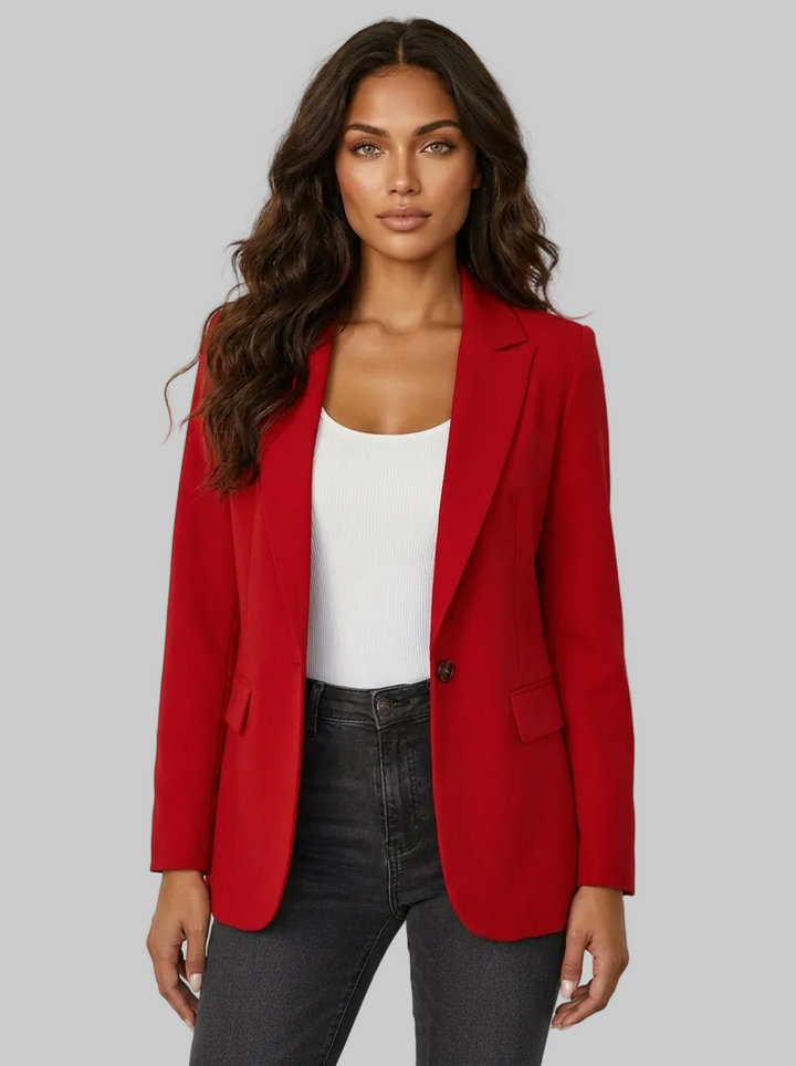 Dames Getailleerde Blazer – Elegante Pasvorm met Klassieke Revers