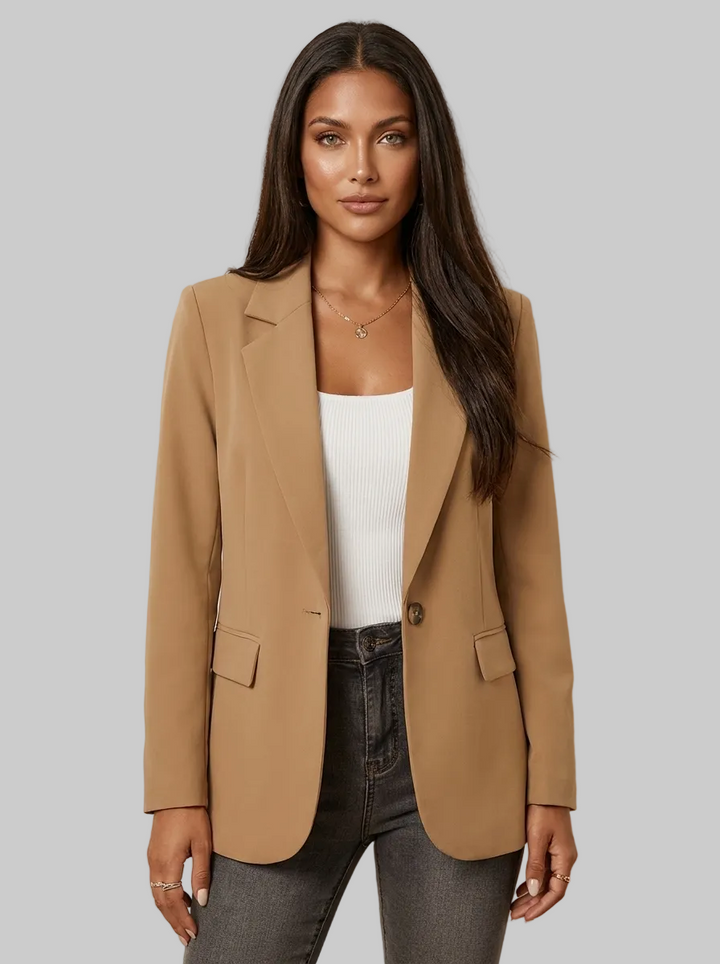 Dames Getailleerde Blazer – Elegante Pasvorm met Klassieke Revers