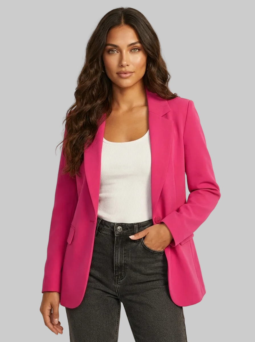 Dames Getailleerde Blazer – Elegante Pasvorm met Klassieke Revers
