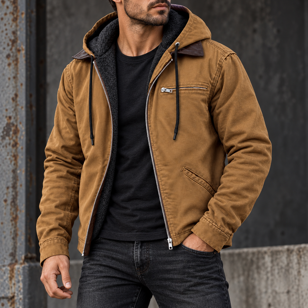 Veste à Capuche Doublée Polaire et Poches Zippées pour Homme