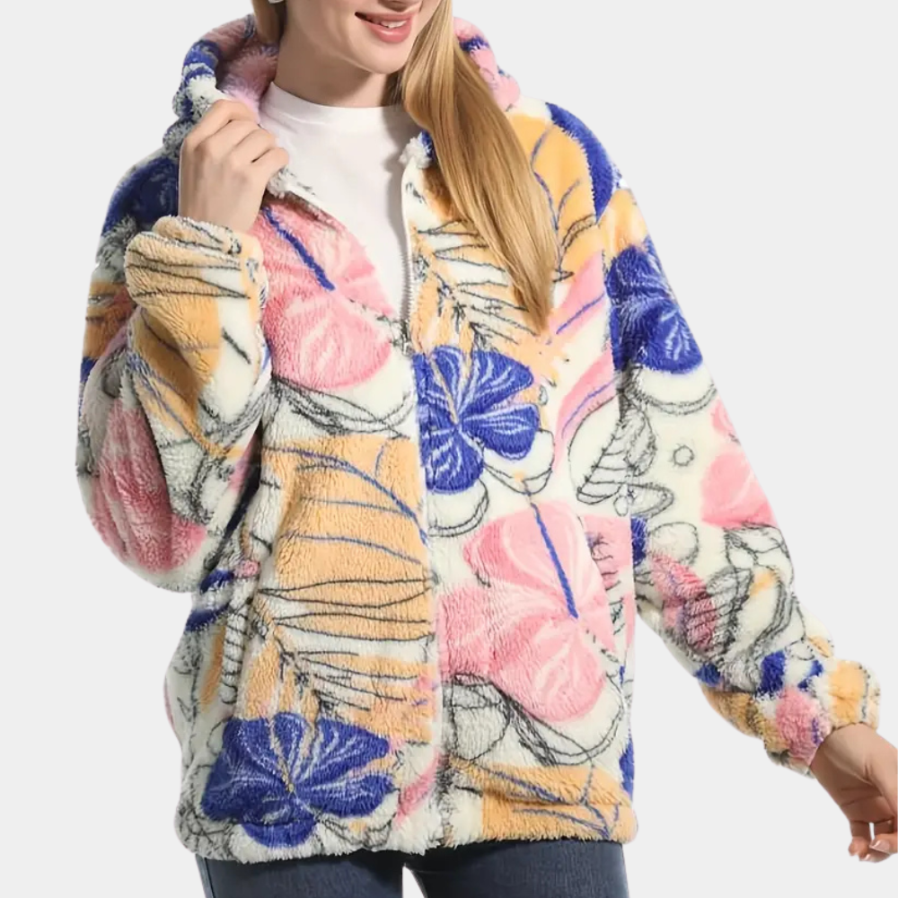 LOREEN - Veste à capuche à motif floral pour femmes