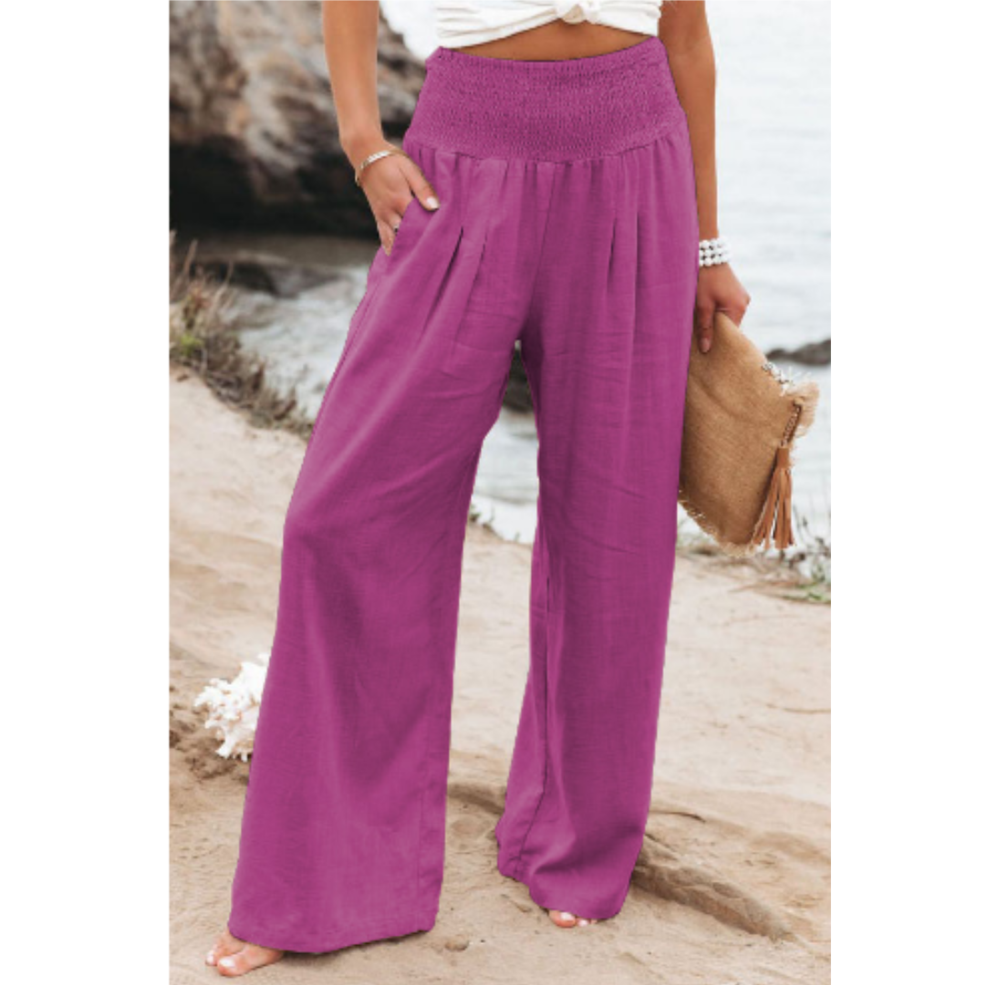 Carine | Pantalon palazzo taille haute pour femme