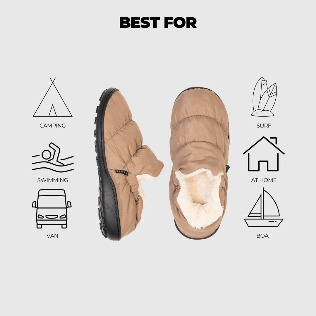 Chaussons Matelassés Doublés Fourrure à Semelle Crantée
