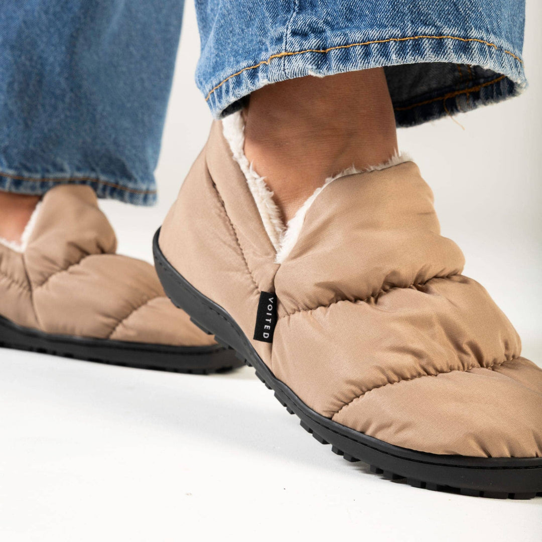 Chaussons Matelassés Doublés Fourrure à Semelle Crantée