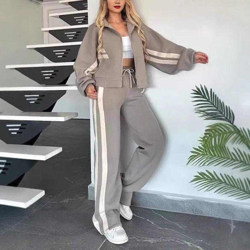 Ensemble Jogging Femme 2 Pièces avec Veste et Pantalon