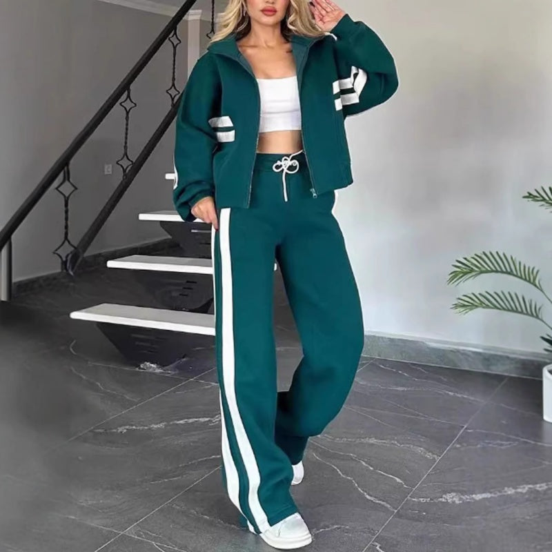 Ensemble Jogging Femme 2 Pièces avec Veste et Pantalon