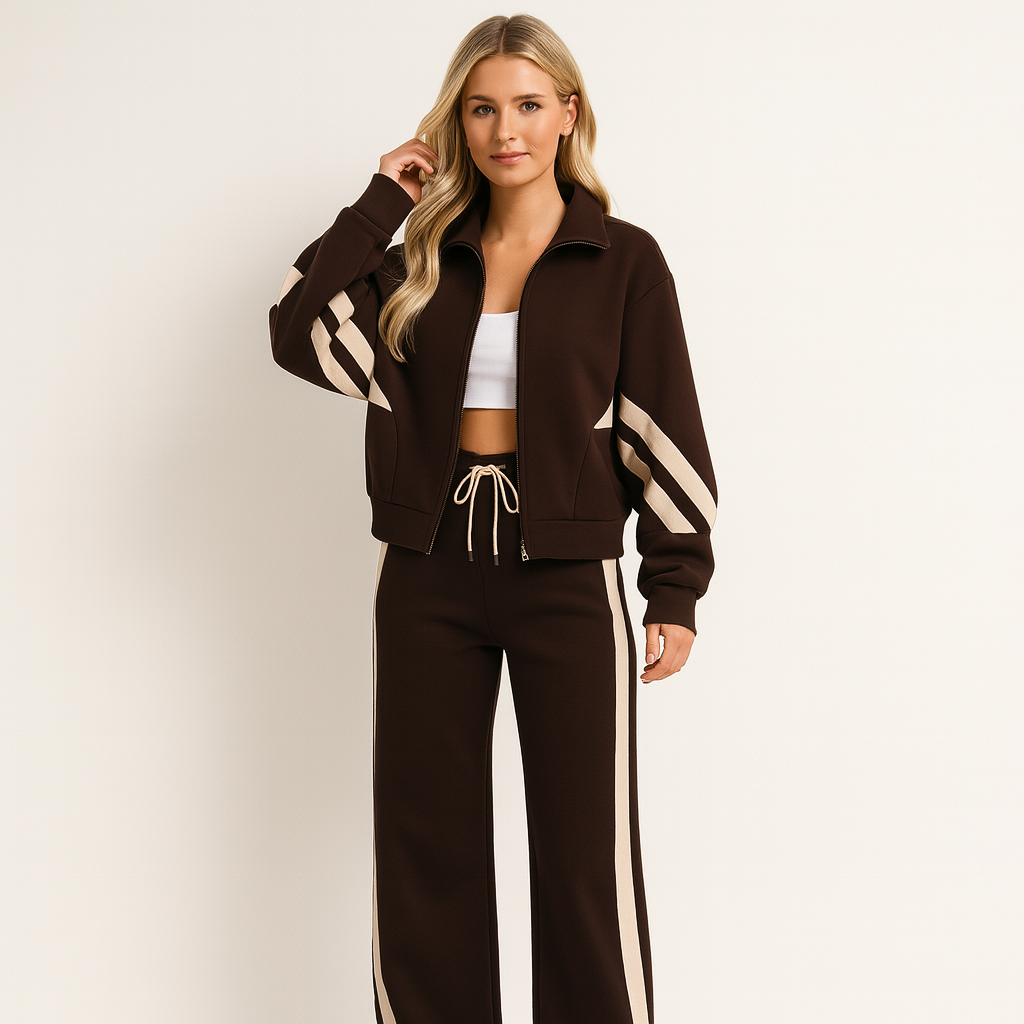 Ensemble Jogging Femme 2 Pièces avec Veste et Pantalon