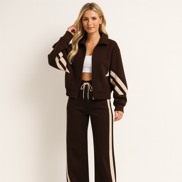 Ensemble Jogging Femme 2 Pièces avec Veste et Pantalon