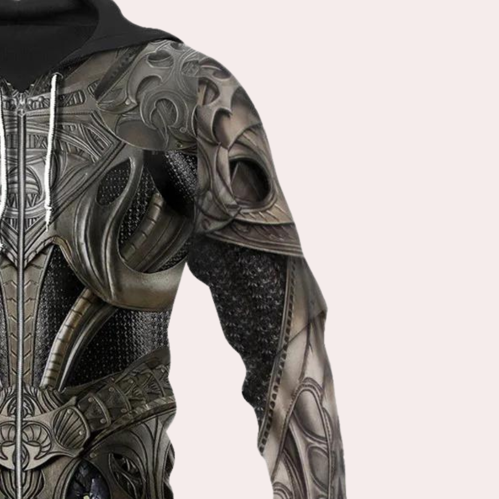 JOZSUA - Sweat à Capuche Style Armure pour Homme