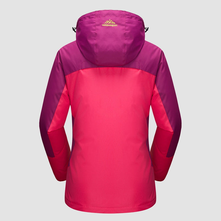 Veste de Ski Femme 3 en 1 Imperméable Doublée Polaire à Capuche
