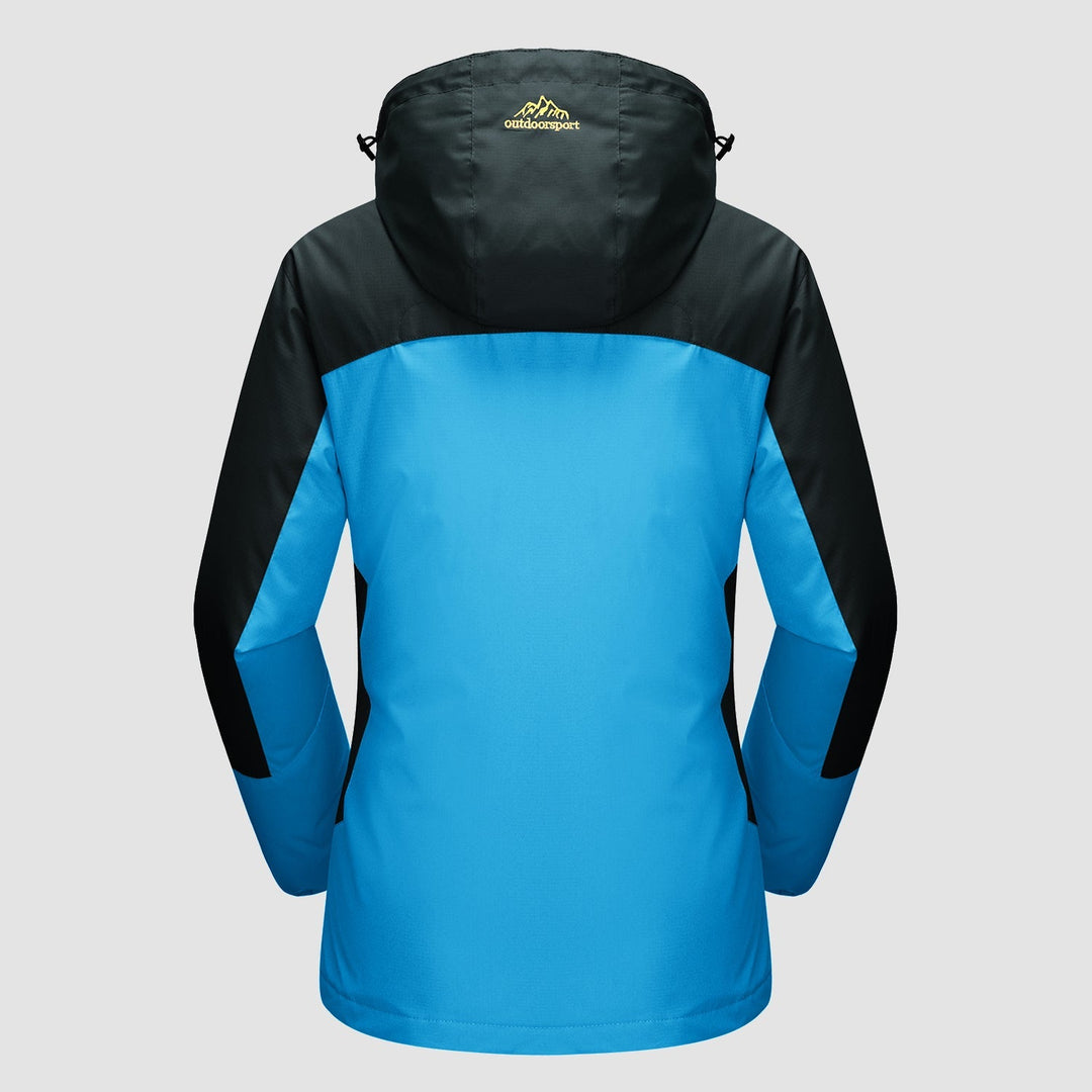 Veste de Ski Femme 3 en 1 Imperméable Doublée Polaire à Capuche