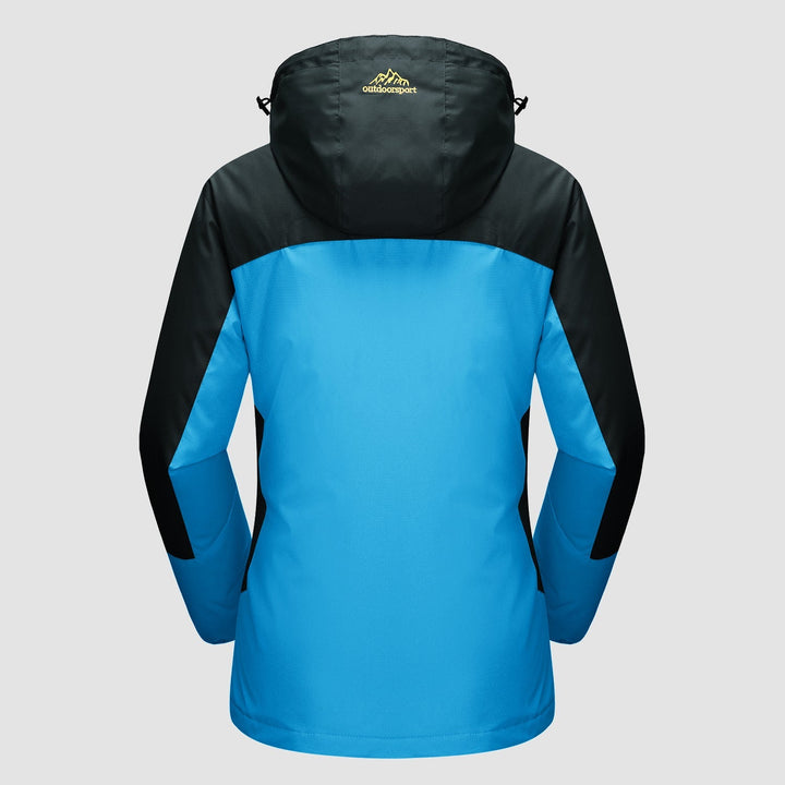 Veste de Ski Femme 3 en 1 Imperméable Doublée Polaire à Capuche