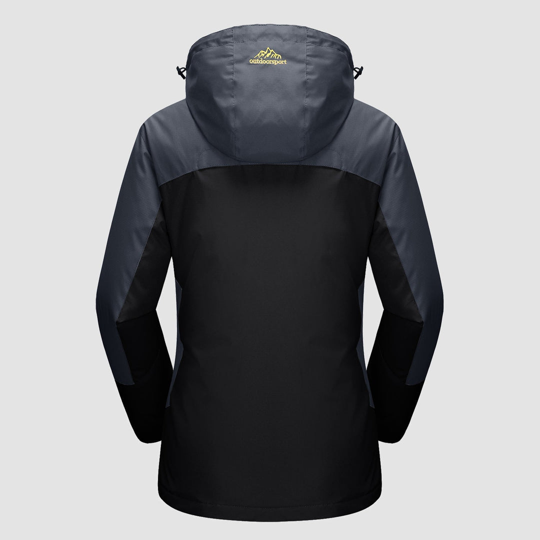 Veste de Ski Femme 3 en 1 Imperméable Doublée Polaire à Capuche