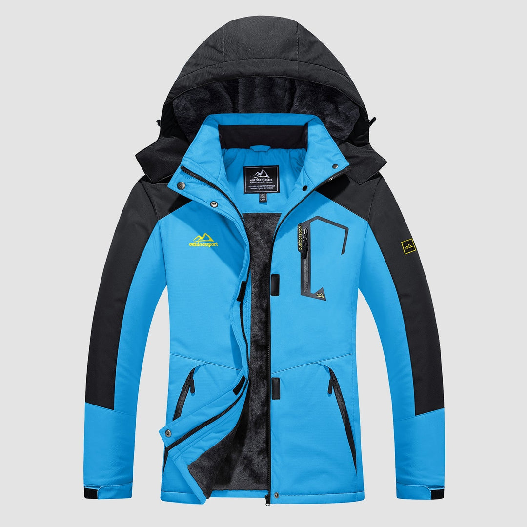 Veste de Ski Femme Imperméable Doublée Polaire à Capuche
