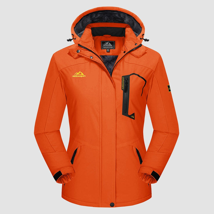 Veste de Ski Femme Imperméable Doublée Polaire à Capuche