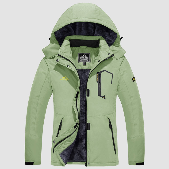 Veste de Ski Femme Imperméable Doublée Polaire à Capuche
