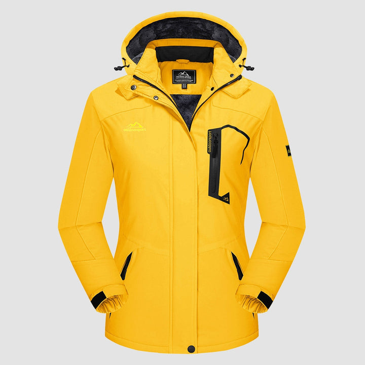 Veste de Ski Femme Imperméable Doublée Polaire à Capuche