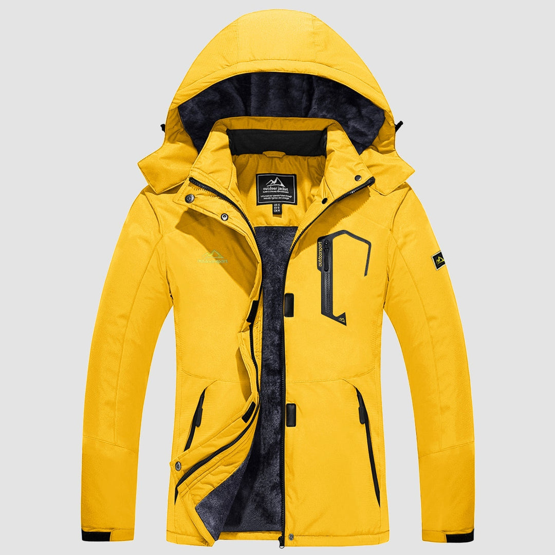 Veste de Ski Femme Imperméable Doublée Polaire à Capuche