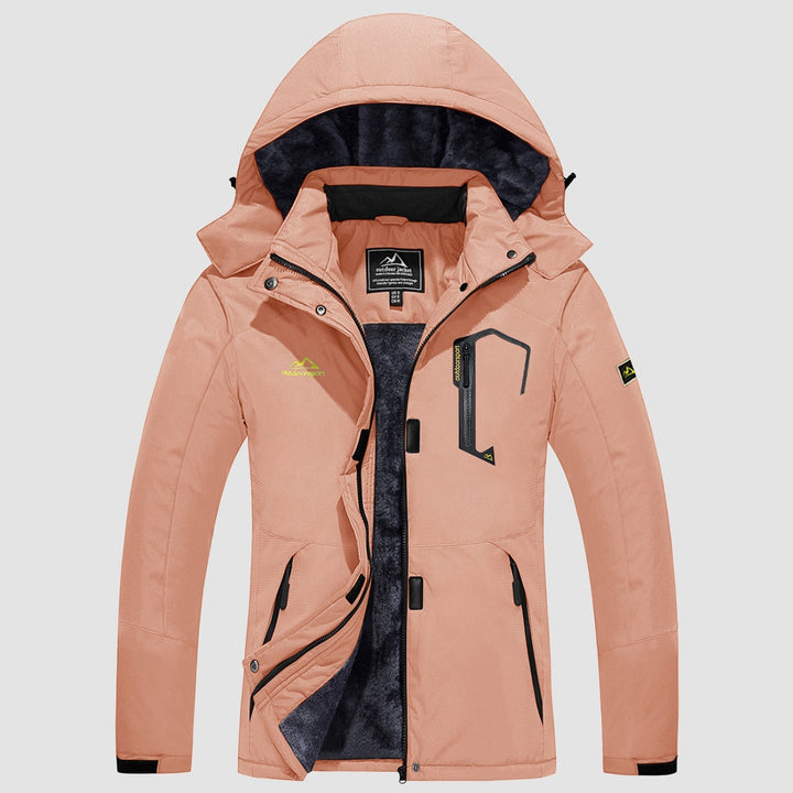 Veste de Ski Femme Imperméable Doublée Polaire à Capuche