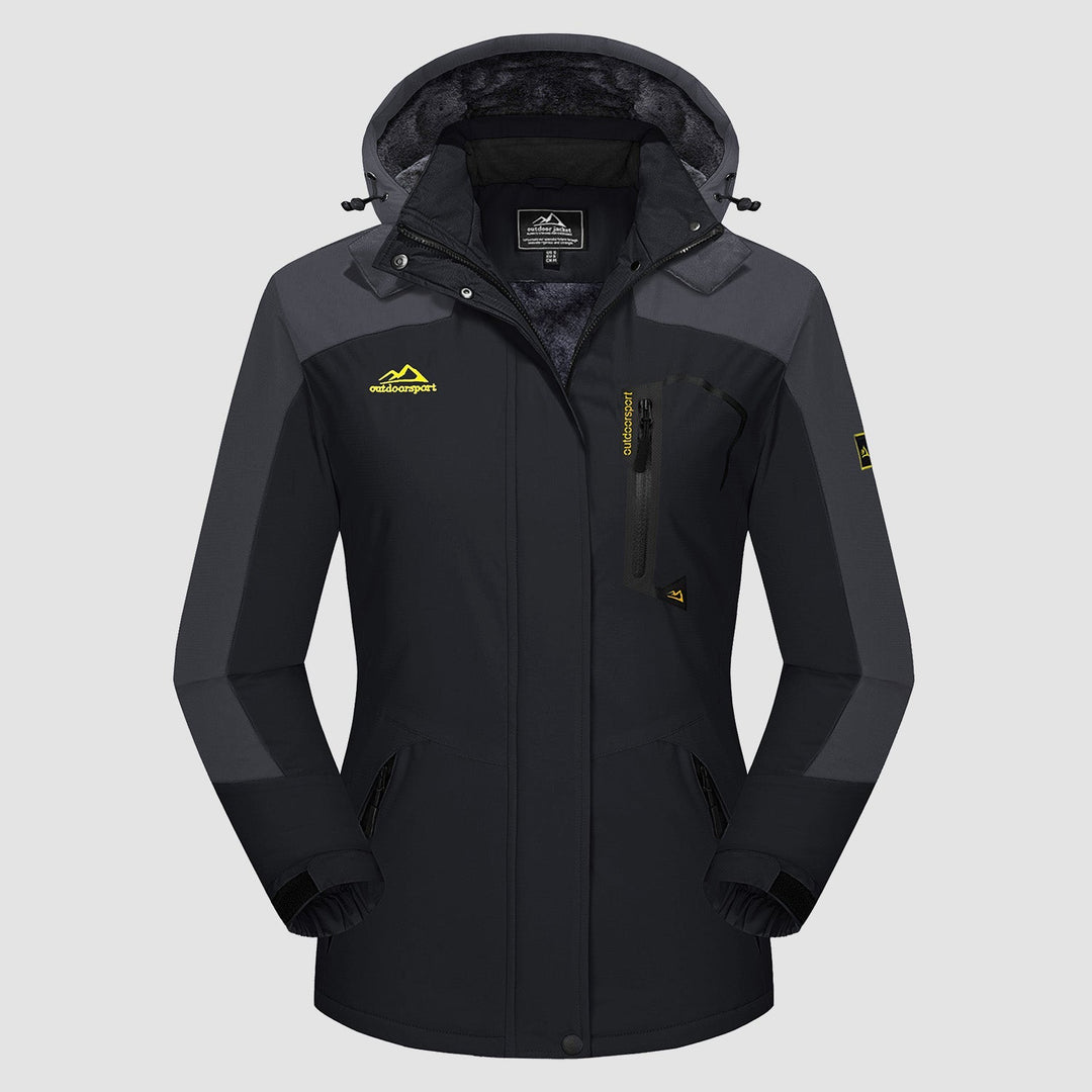 Veste de Ski Femme Imperméable Doublée Polaire à Capuche