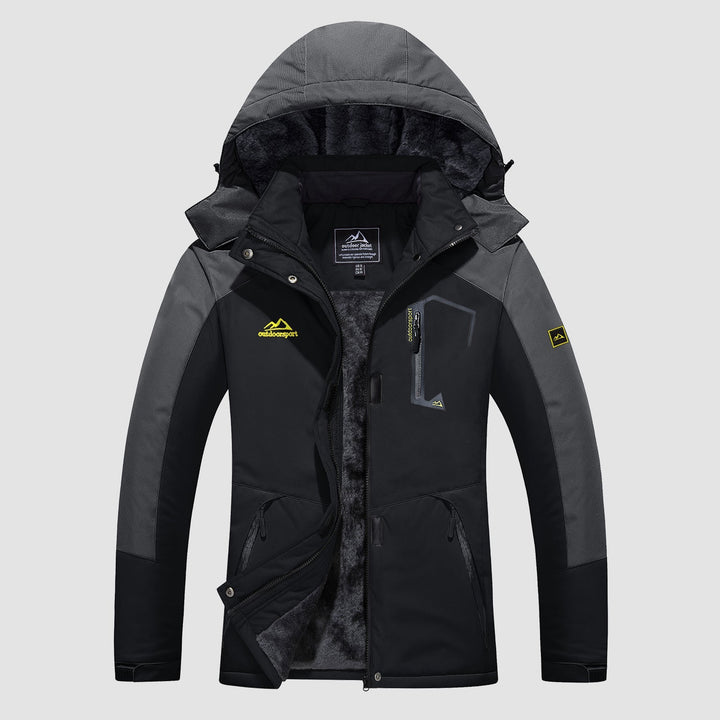 Veste de Ski Femme Imperméable Doublée Polaire à Capuche