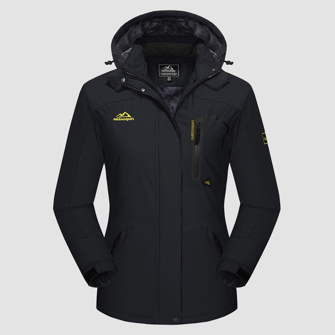 Veste de Ski Femme Imperméable Doublée Polaire à Capuche