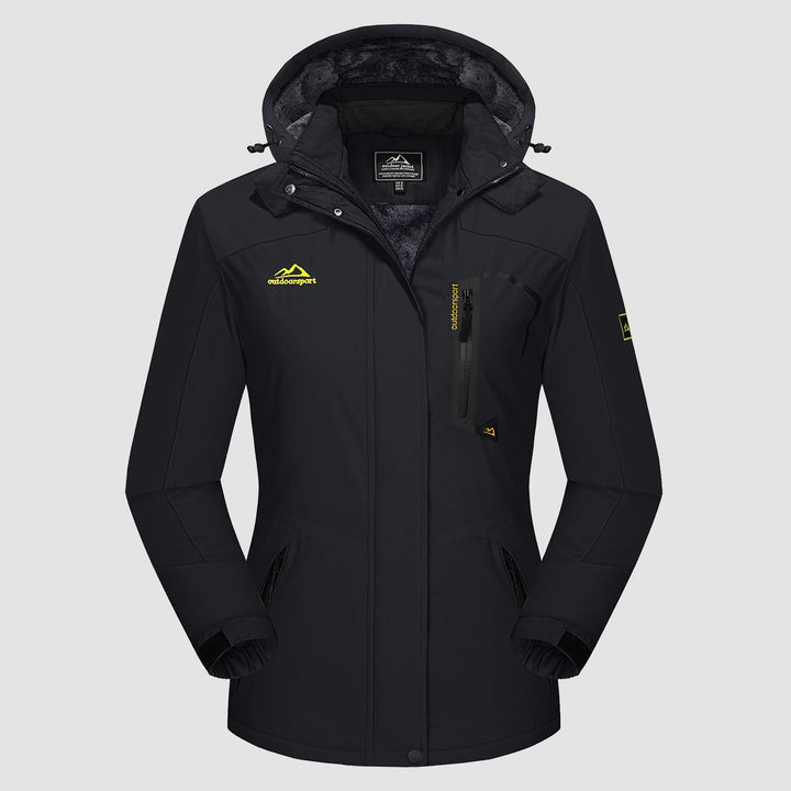 Veste de Ski Femme Imperméable Doublée Polaire à Capuche