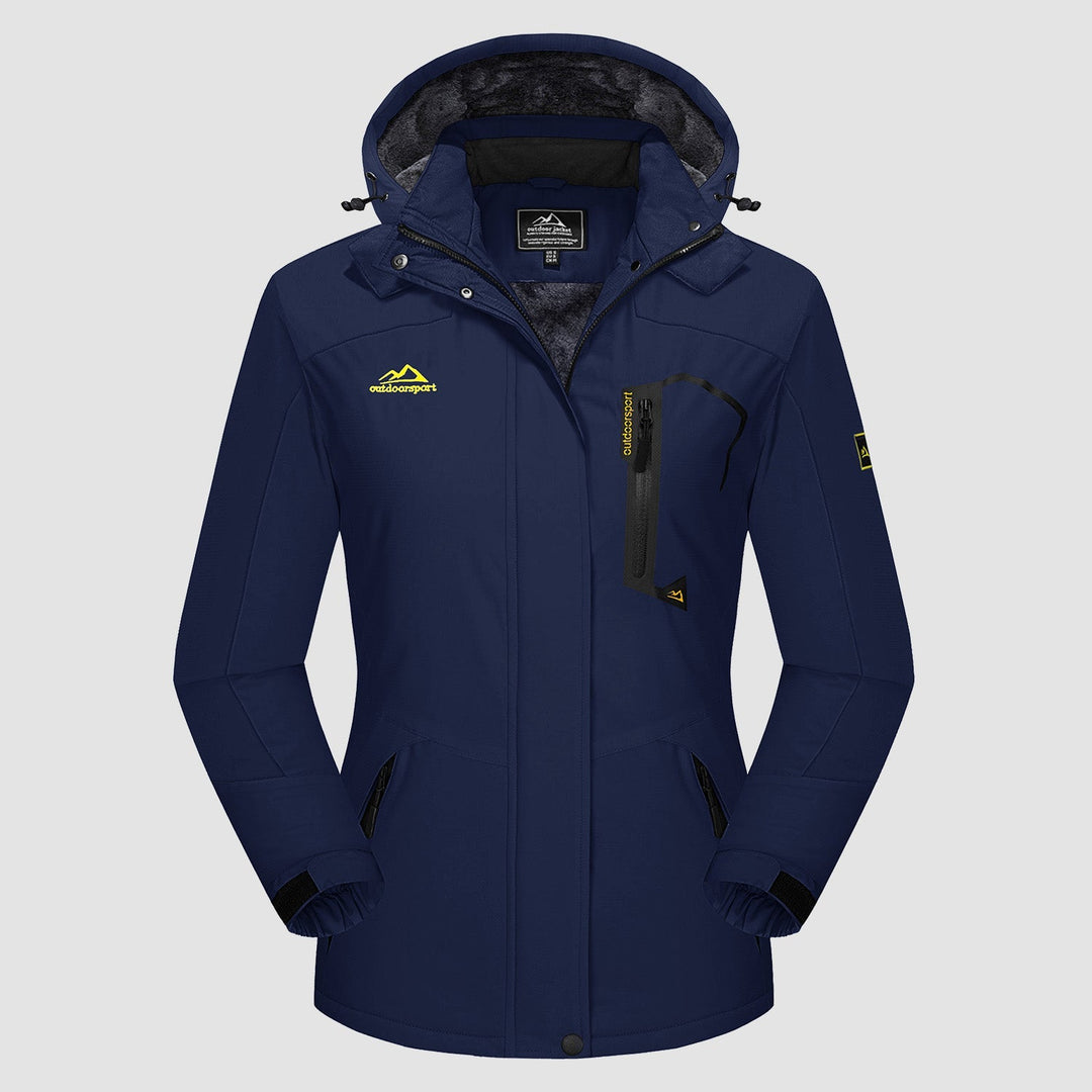 Veste de Ski Femme Imperméable Doublée Polaire à Capuche