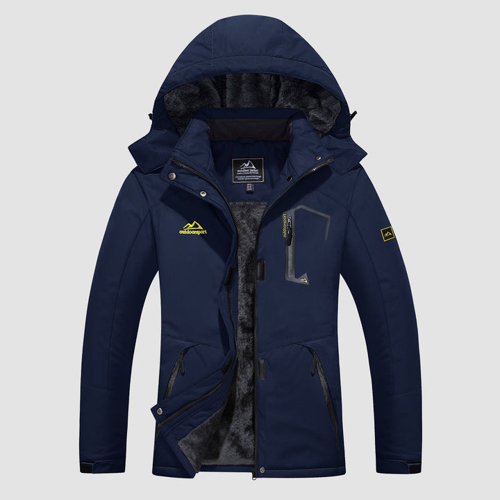Veste de Ski Femme Imperméable Doublée Polaire à Capuche
