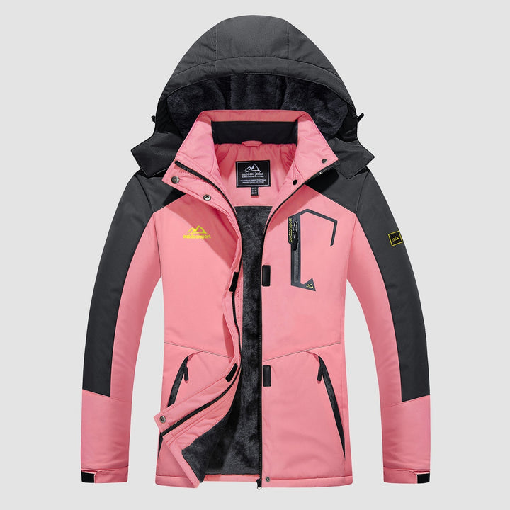 Veste de Ski Femme Imperméable Doublée Polaire à Capuche